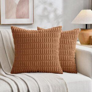 Sanmadrola Throw Pillow Covers Set of 2 Corduroy Decorative Pillow